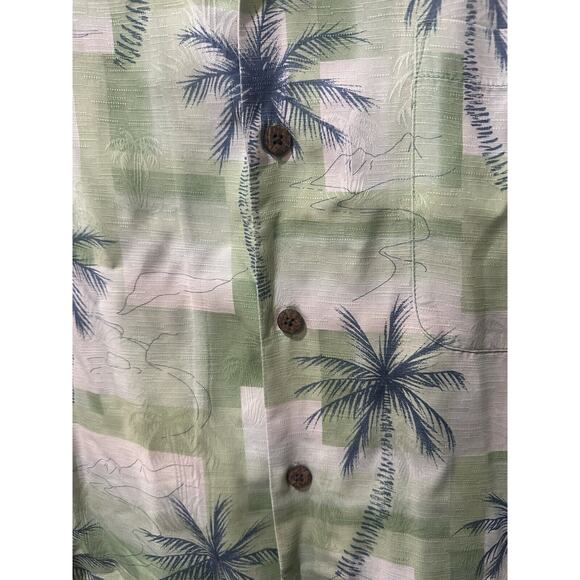 Tommy Bahama Men’s Hawaiian Shirt Size XL Green Palm Silk Beach Relax Island - Picture 4 of 9